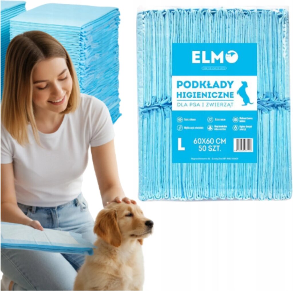 Podkłady higieniczne ELMO L 60×60 cm — 50 szt.
